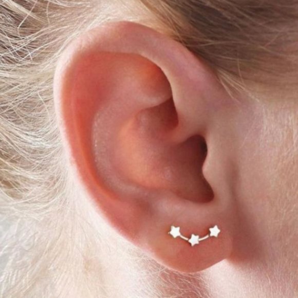 One Magnolia Jewelry - Triple star stainless steel‎ stud earring